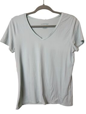Hillard & Hanson Large V-Neck Tee in Light Blue